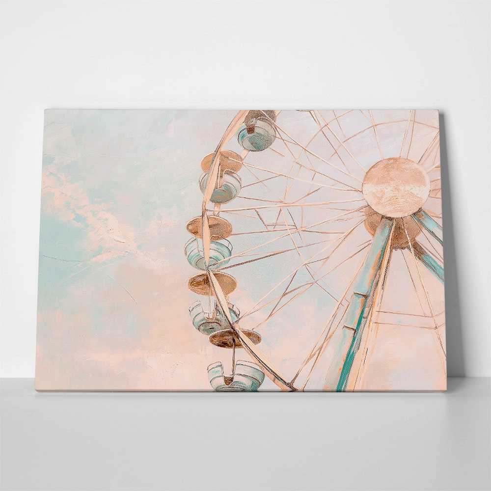 Πίνακας σε Καμβά VINTAGE PASTEL FERRIS WHEEL 5