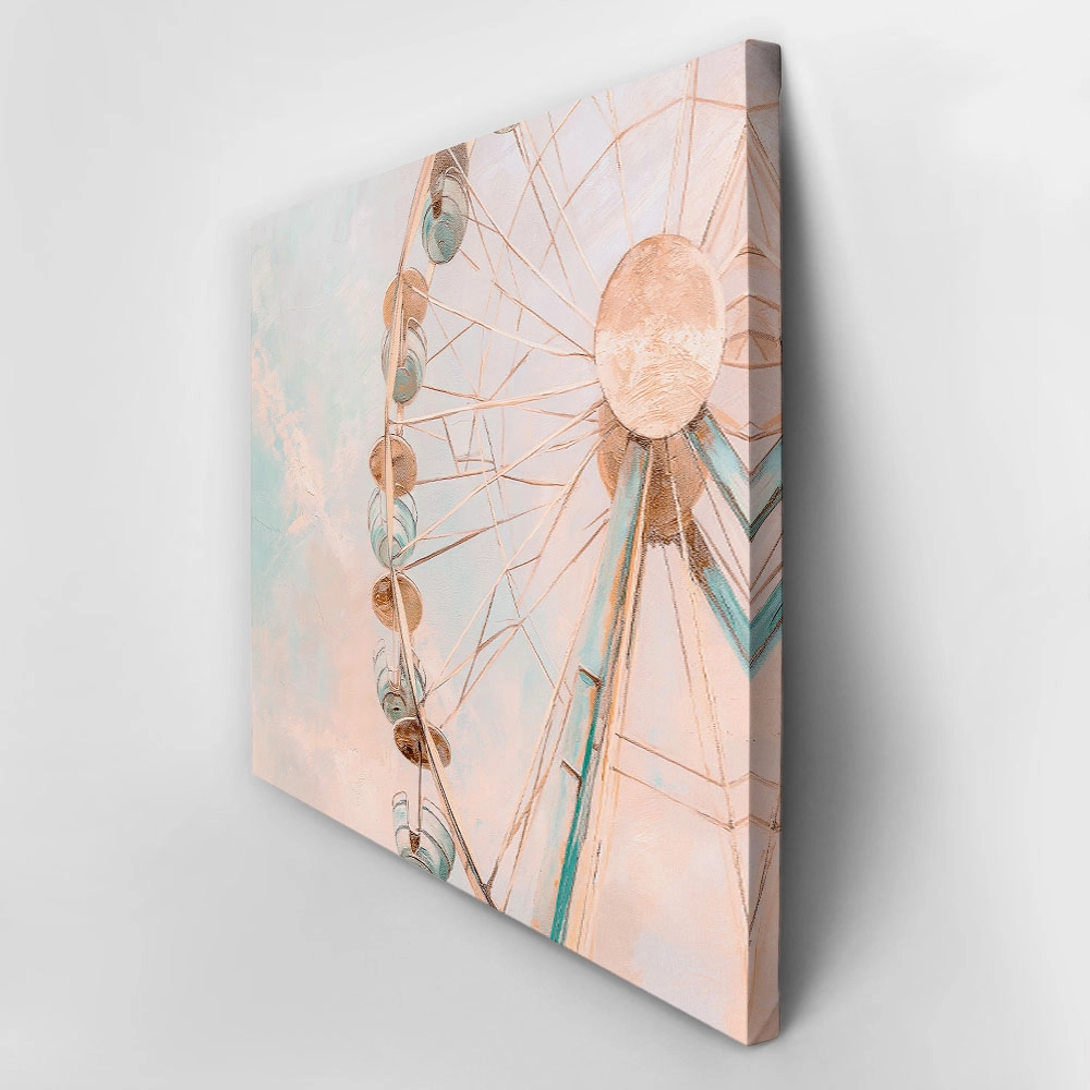 Πίνακας σε Καμβά VINTAGE PASTEL FERRIS WHEEL 5