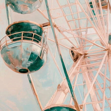 Πίνακας σε Καμβά VINTAGE PASTEL FERRIS WHEEL 6 - Vintage Sticky 5