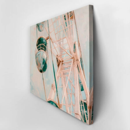 Πίνακας σε Καμβά VINTAGE PASTEL FERRIS WHEEL 6 - Vintage Sticky 2