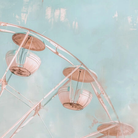 Πίνακας σε Καμβά VINTAGE PASTEL FERRIS WHEEL - Vintage Sticky 5