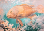 Πίνακας σε Καμβά VINTAGE PASTEL FISH 2