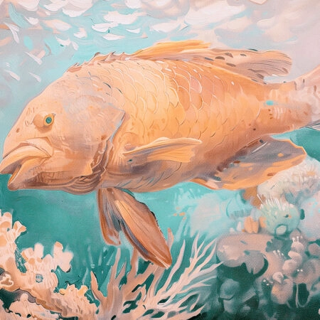 Πίνακας σε Καμβά VINTAGE PASTEL FISH 2 - Vintage Sticky 5