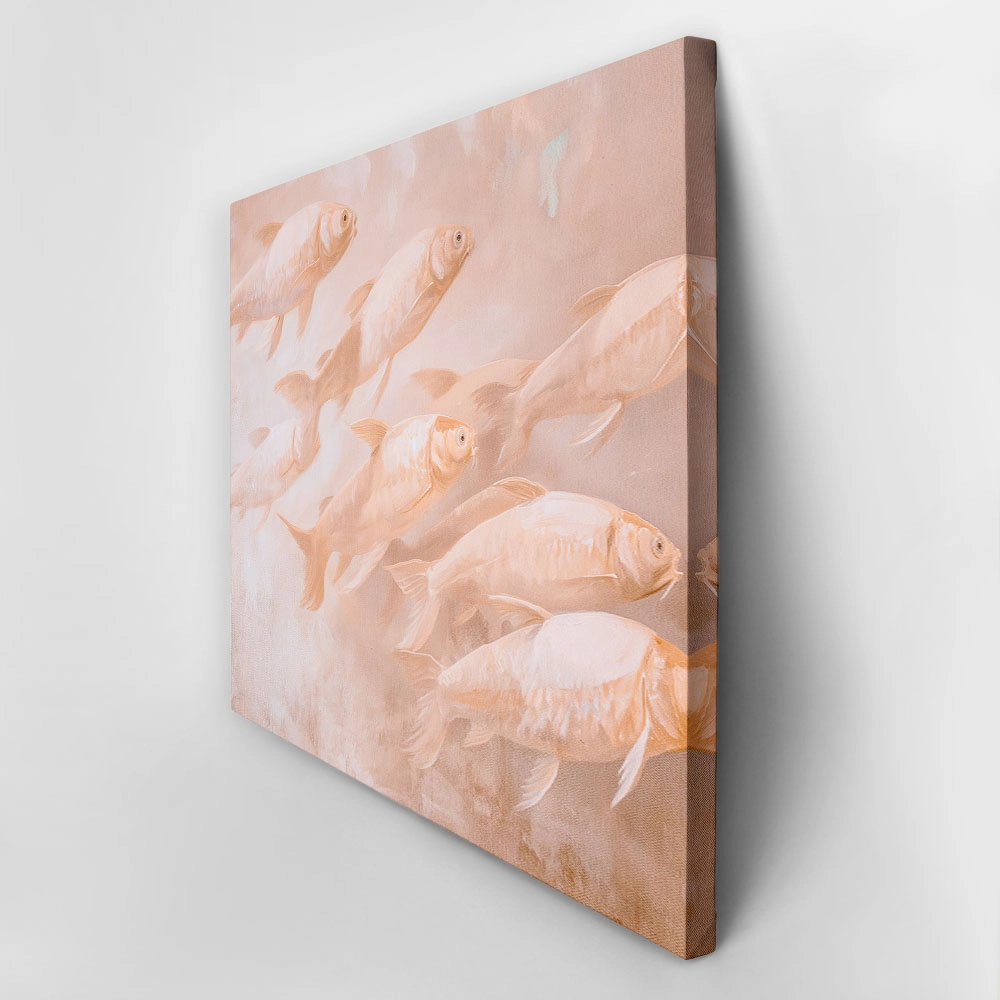 Πίνακας σε Καμβά VINTAGE PASTEL FISH 3