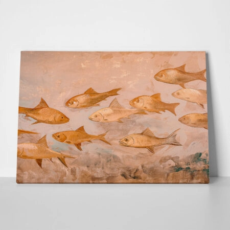 Πίνακας σε Καμβά VINTAGE PASTEL FISH 4 - Vintage