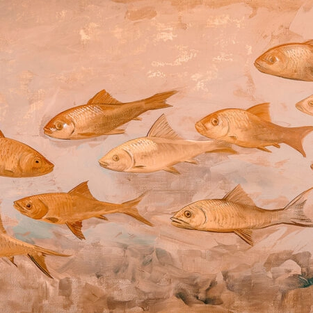 Πίνακας σε Καμβά VINTAGE PASTEL FISH 4 - Vintage Sticky 5