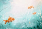Πίνακας σε Καμβά VINTAGE PASTEL FISH 5