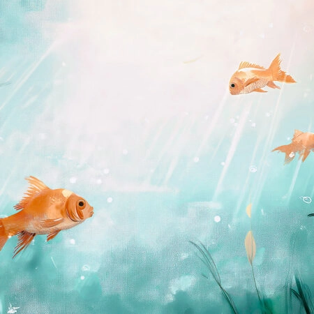 Πίνακας σε Καμβά VINTAGE PASTEL FISH 5 - Vintage Sticky 5