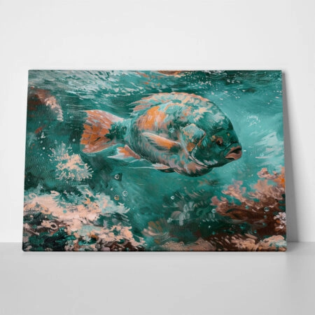 Πίνακας σε Καμβά VINTAGE PASTEL FISH 6 - Vintage