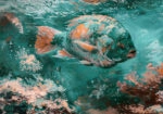 Πίνακας σε Καμβά VINTAGE PASTEL FISH 6
