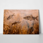 Πίνακας σε Καμβά VINTAGE PASTEL FISH 7