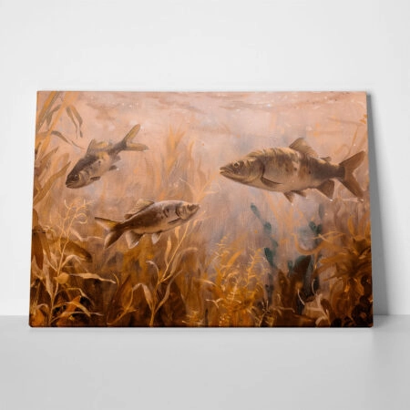 Πίνακας σε Καμβά VINTAGE PASTEL FISH 7 - Vintage