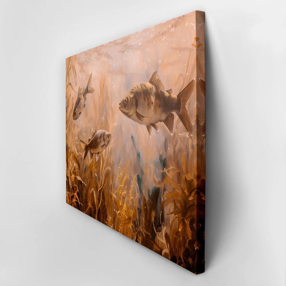 Πίνακας σε Καμβά VINTAGE PASTEL FISH 7