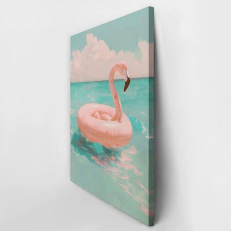 Πίνακας σε Καμβά VINTAGE PASTEL FLAMINGO - Vintage Sticky 2