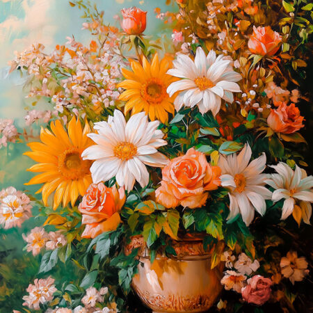 Πίνακας σε Καμβά VINTAGE PASTEL FLOWERS 2 - Vintage Sticky 5