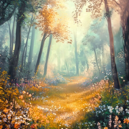 Πίνακας σε Καμβά VINTAGE PASTEL FOREST PATH 2 - Vintage Sticky 5