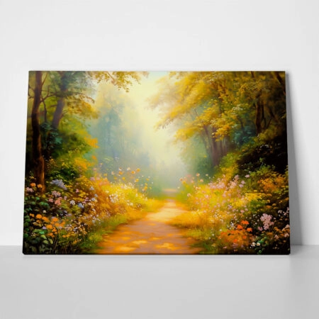 Πίνακας σε Καμβά VINTAGE PASTEL FOREST PATH 3 - Vintage