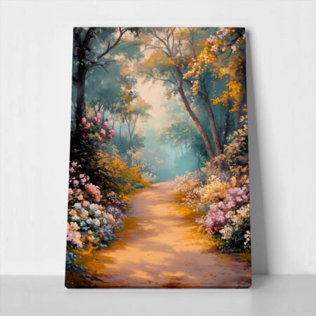 Πίνακας σε Καμβά VINTAGE PASTEL FOREST PATH - Vintage