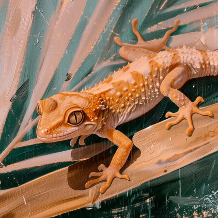 Πίνακας σε Καμβά VINTAGE PASTEL GEKO 2 - Vintage Sticky 5
