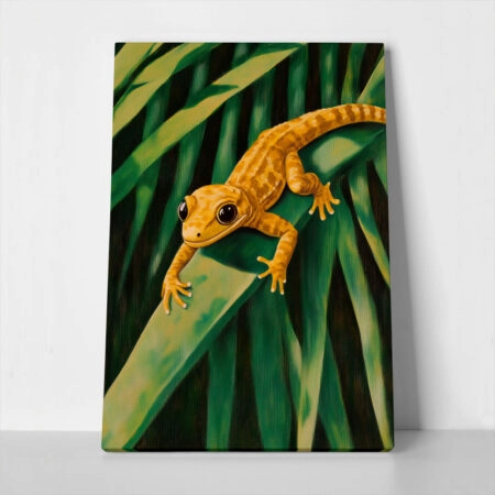 Πίνακας σε Καμβά VINTAGE PASTEL GEKO - Vintage