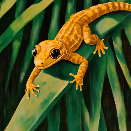 Πίνακας σε Καμβά VINTAGE PASTEL GEKO - Vintage Sticky 5