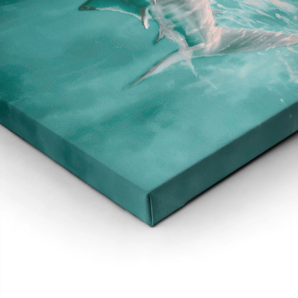 Πίνακας σε Καμβά VINTAGE PASTEL GREAT WHITE SHARK