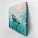 Πίνακας σε Καμβά VINTAGE PASTEL GREAT WHITE SHARK