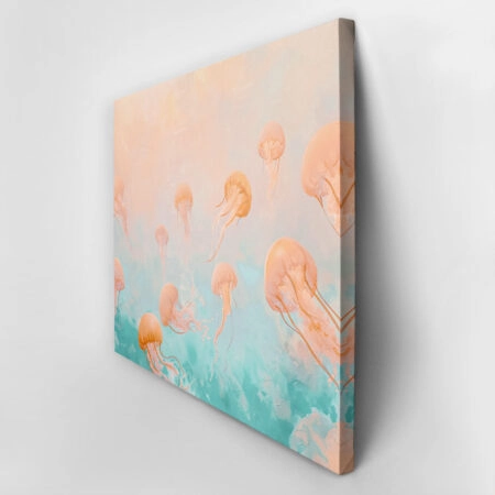 Πίνακας σε Καμβά VINTAGE PASTEL JELLY FISH 2 - Vintage Sticky 2