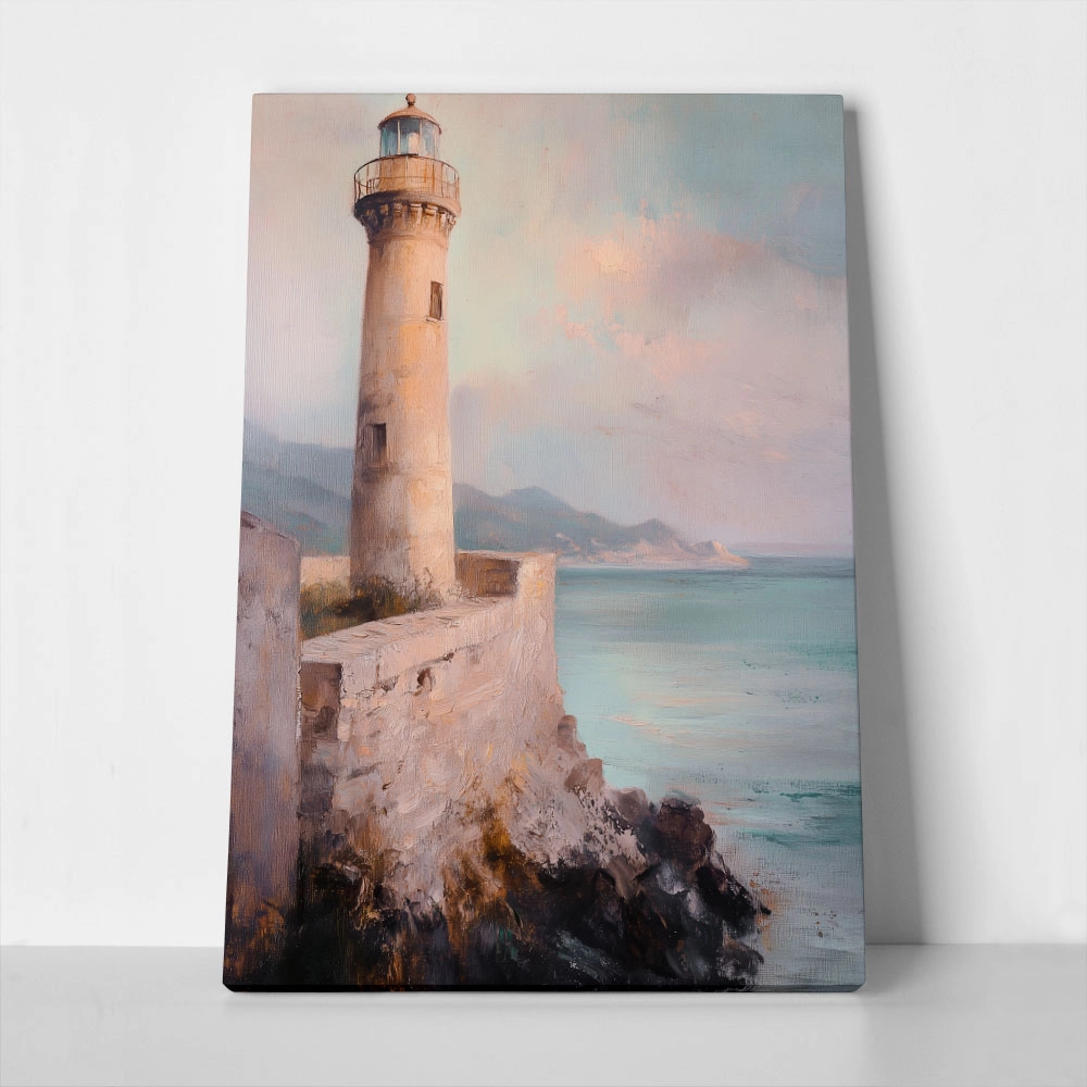 Πίνακας σε Καμβά VINTAGE PASTEL LIGHTHOUSE 2