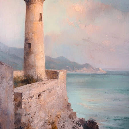 Πίνακας σε Καμβά VINTAGE PASTEL LIGHTHOUSE 2 - Vintage Sticky 5