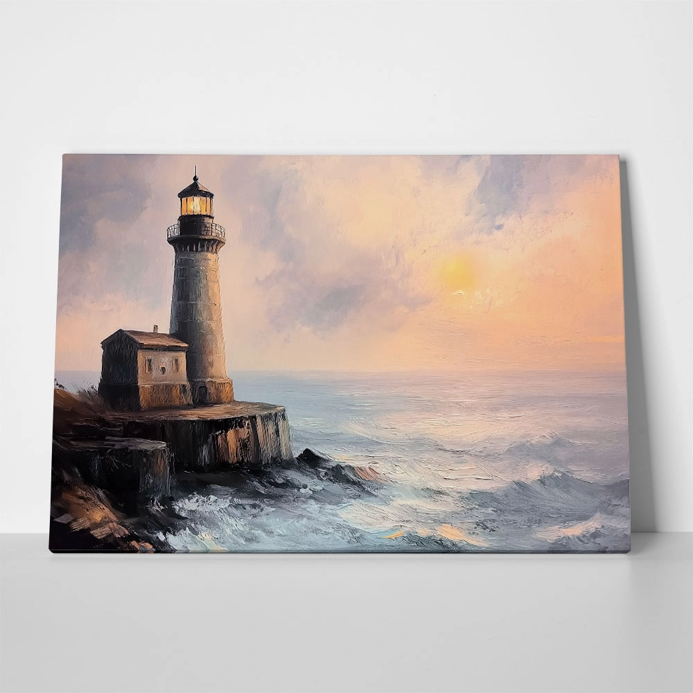 Πίνακας σε Καμβά VINTAGE PASTEL LIGHTHOUSE 4