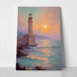 Πίνακας σε Καμβά VINTAGE PASTEL LIGHTHOUSE