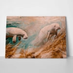 Πίνακας σε Καμβά VINTAGE PASTEL MANATEES