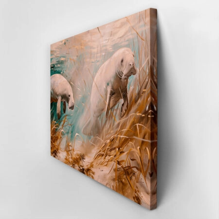 Πίνακας σε Καμβά VINTAGE PASTEL MANATEES - Vintage Sticky 2