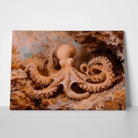 Πίνακας σε Καμβά VINTAGE PASTEL OCTOPUS 4 - Vintage