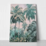 Πίνακας σε Καμβά VINTAGE PASTEL PALM TREES 2