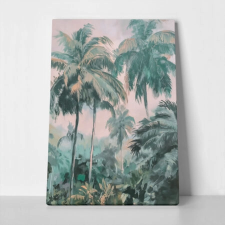 Πίνακας σε Καμβά VINTAGE PASTEL PALM TREES 2 - Vintage