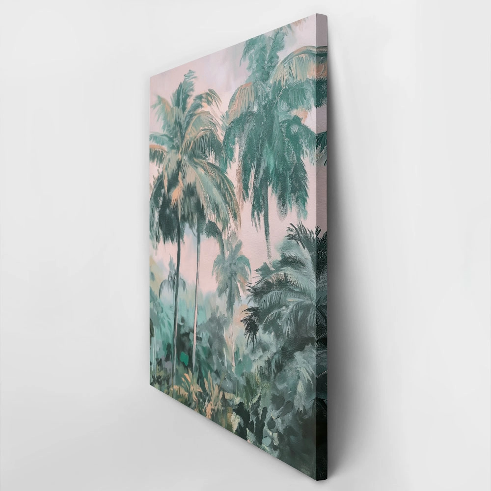 Πίνακας σε Καμβά VINTAGE PASTEL PALM TREES 2