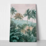 Πίνακας σε Καμβά VINTAGE PASTEL PALM TREES 3