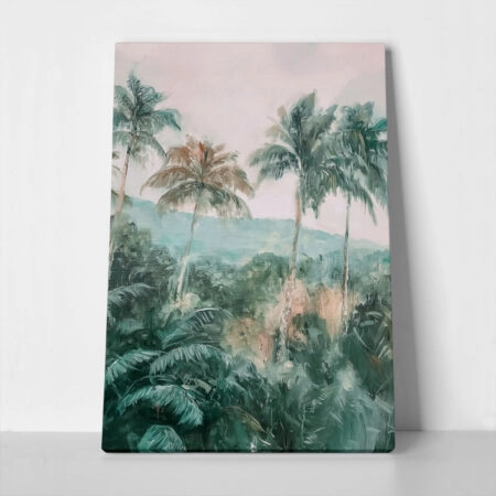 Πίνακας σε Καμβά VINTAGE PASTEL PALM TREES 3 - Vintage