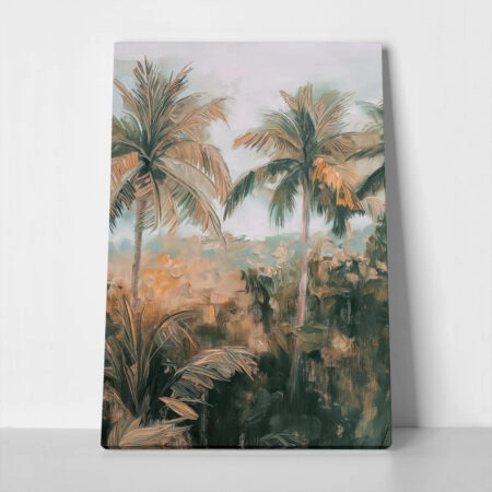Πίνακας σε Καμβά VINTAGE PASTEL PALM TREES 4 - Vintage