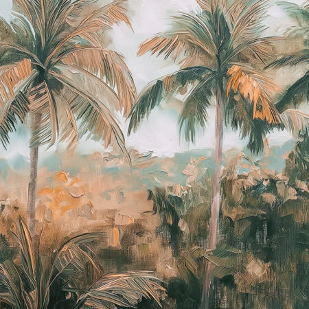 Πίνακας σε Καμβά VINTAGE PASTEL PALM TREES 4 - Vintage Sticky 5