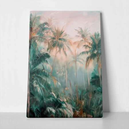 Πίνακας σε Καμβά VINTAGE PASTEL PALM TREES - Vintage