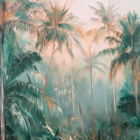 Πίνακας σε Καμβά VINTAGE PASTEL PALM TREES - Vintage Sticky 5