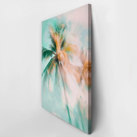 Πίνακας σε Καμβά VINTAGE PASTEL PALM TREE - Vintage Sticky 2