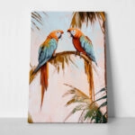Πίνακας σε Καμβά VINTAGE PASTEL PARROTS 2