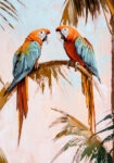 Πίνακας σε Καμβά VINTAGE PASTEL PARROTS 2