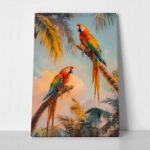 Πίνακας σε Καμβά VINTAGE PASTEL PARROTS