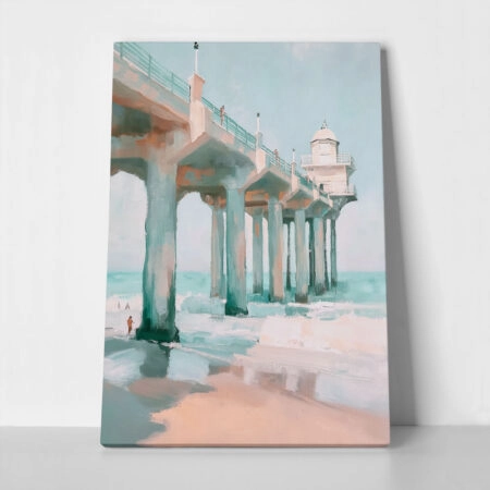 Πίνακας σε Καμβά VINTAGE PASTEL PIER - Vintage