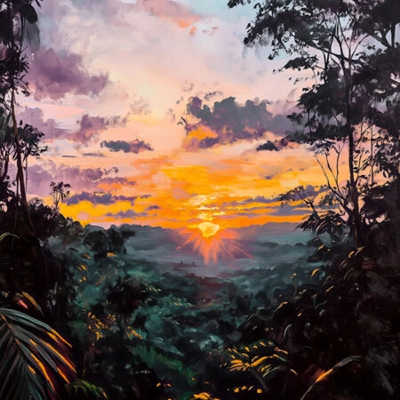 Πίνακας σε Καμβά VINTAGE PASTEL RAINFOREST 2 - Vintage Sticky 5
